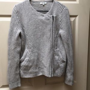 NWOT Madewell zip front wool sweater with pockets
